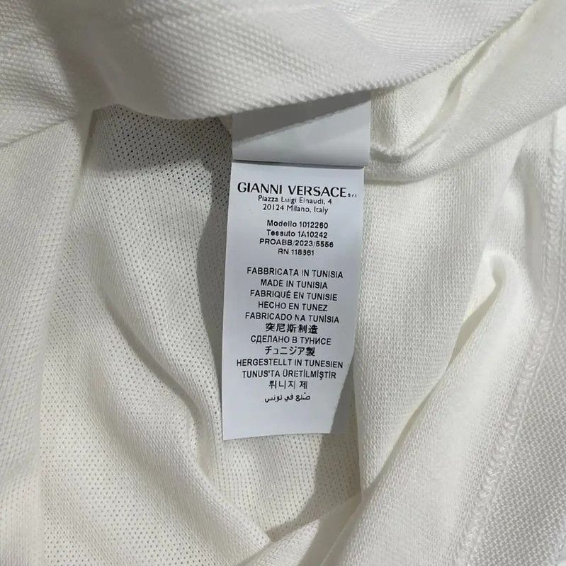 Versace Versace Men's Summer White Logo Polo Shirt 0089 Size US M / EU 48-50 / 2 - 7 Thumbnail