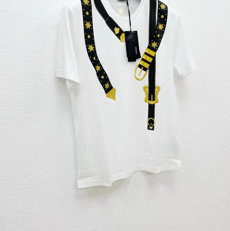 Versace Versace White Cotton Short Sleeve T-Shirt 0089 Size US M / EU 48-50 / 2 - 3 Thumbnail