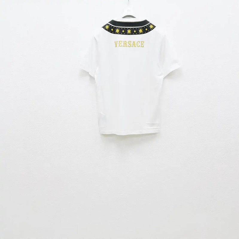 Versace Versace White Cotton Short Sleeve T-Shirt 0089 Size US M / EU 48-50 / 2 - 2 Thumbnail