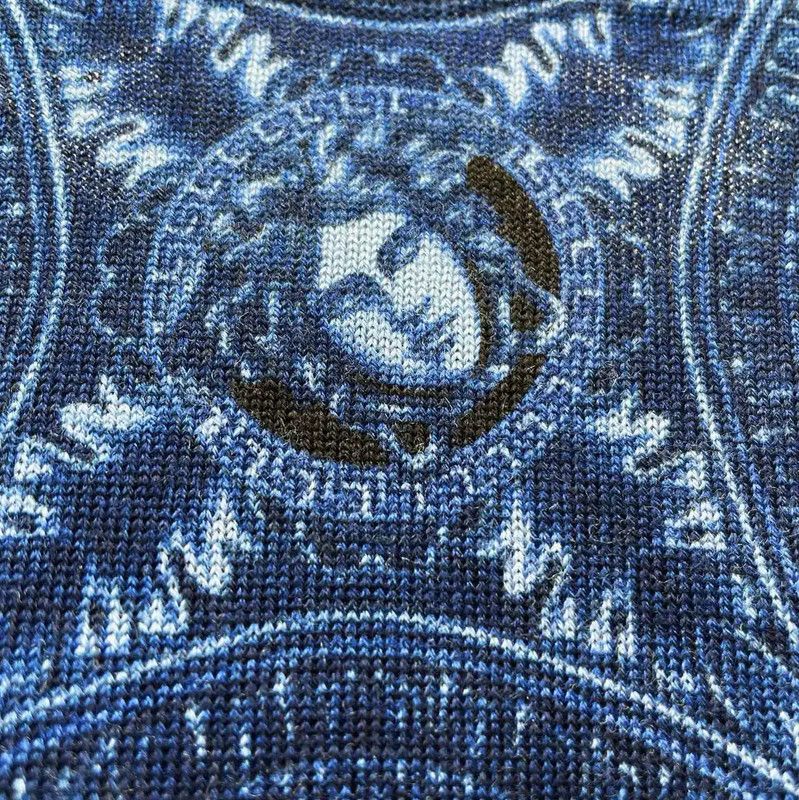 Versace Versace Blue Wool Long Sleeve Sweater for Men 0089 Size US S / EU 44-46 / 1 - 6 Thumbnail