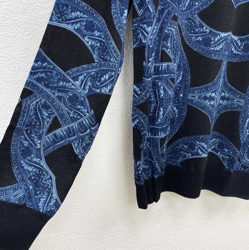 Versace Versace Blue Wool Long Sleeve Sweater for Men 0089 Size US S / EU 44-46 / 1 - 3 Thumbnail