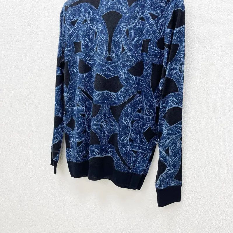 Versace Versace Men’s Blue Wool Long Sleeve Sweater 0089 Size US XS / EU 42 / 0 - 5 Thumbnail