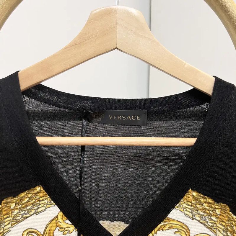 Versace Versace Black Wool Blend Long Sleeve Sweater 0089 Size US L / EU 52-54 / 3 - 2 Thumbnail