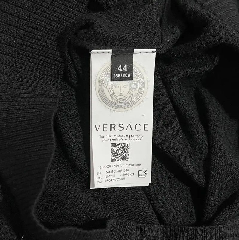 Versace Versace Black Silk Logo Polo Shirt 0089 Size US XS / EU 42 / 0 - 7 Thumbnail