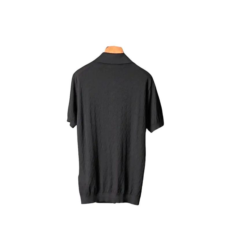 Versace Versace Black Silk Logo Polo Shirt 0089 Size US XS / EU 42 / 0 - 2 Thumbnail