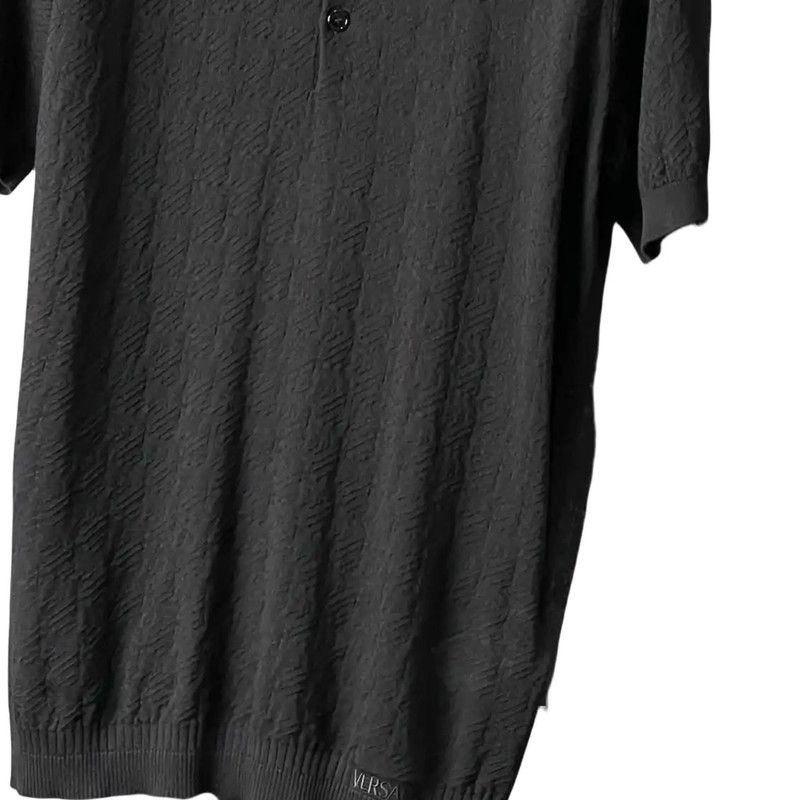 Versace Versace Black Silk Logo Polo Shirt 0089 Size US XS / EU 42 / 0 - 4 Thumbnail