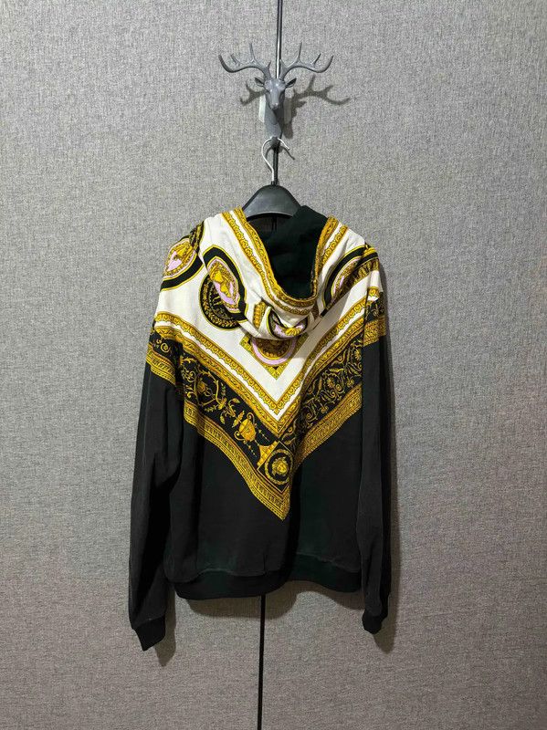 Versace Black Cotton Embroidered Logo Jacket 0089