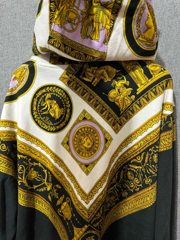 Versace Black Cotton Embroidered Logo Jacket 0089