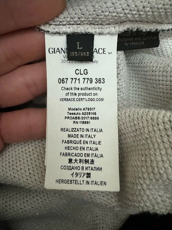 Versace Black Cotton Embroidered Logo Jacket 0089