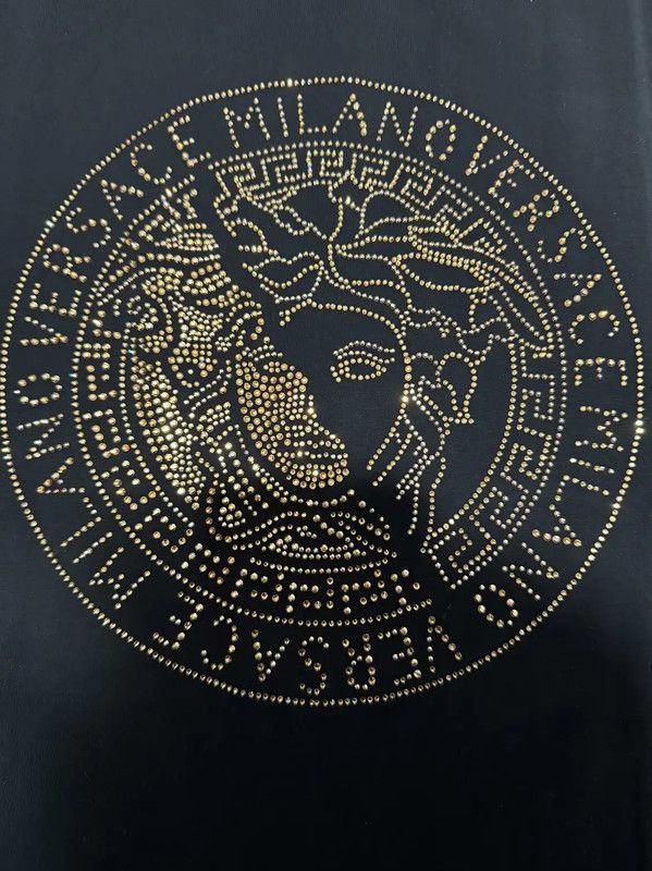 Versace Versace Black Embroidered Medusa T-shirt 0089 Size US L / EU 52-54 / 3 - 3 Thumbnail