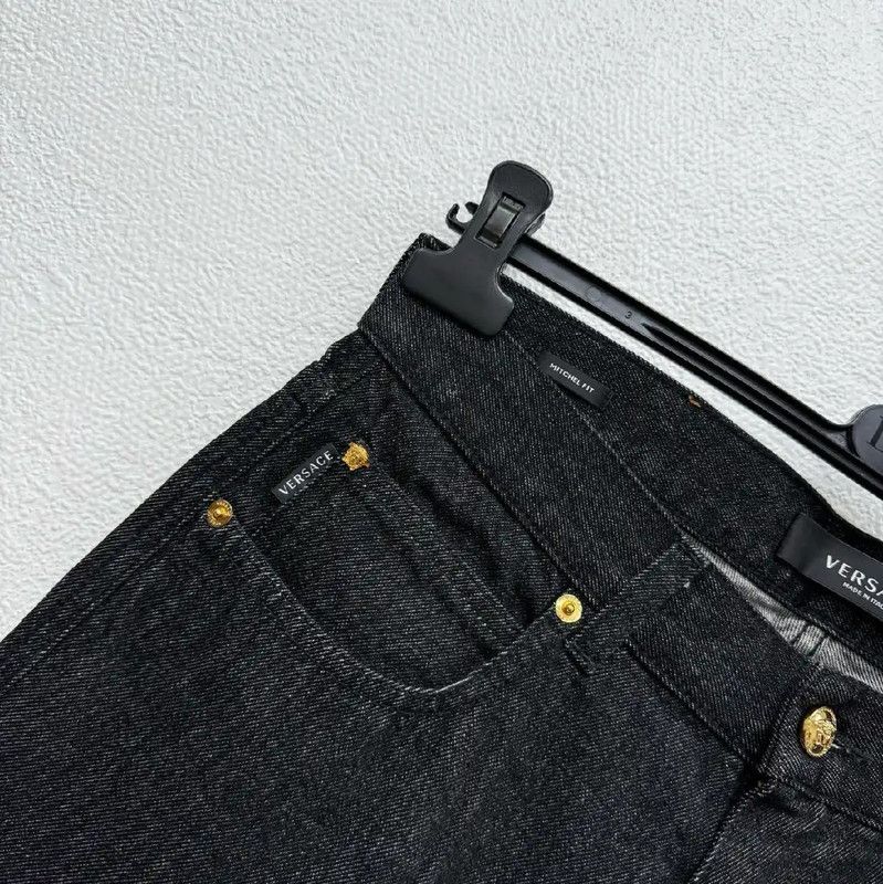 Versace Versace Black Denim Casual Pants for Men 0089 Size US 34 / EU 50 - 3 Thumbnail