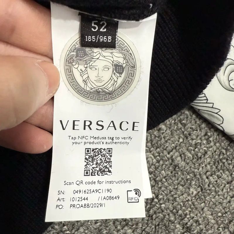 Versace Versace Black Cotton Zipper Jacket for Men 0089 Size US XL / EU 56 / 4 - 4 Thumbnail