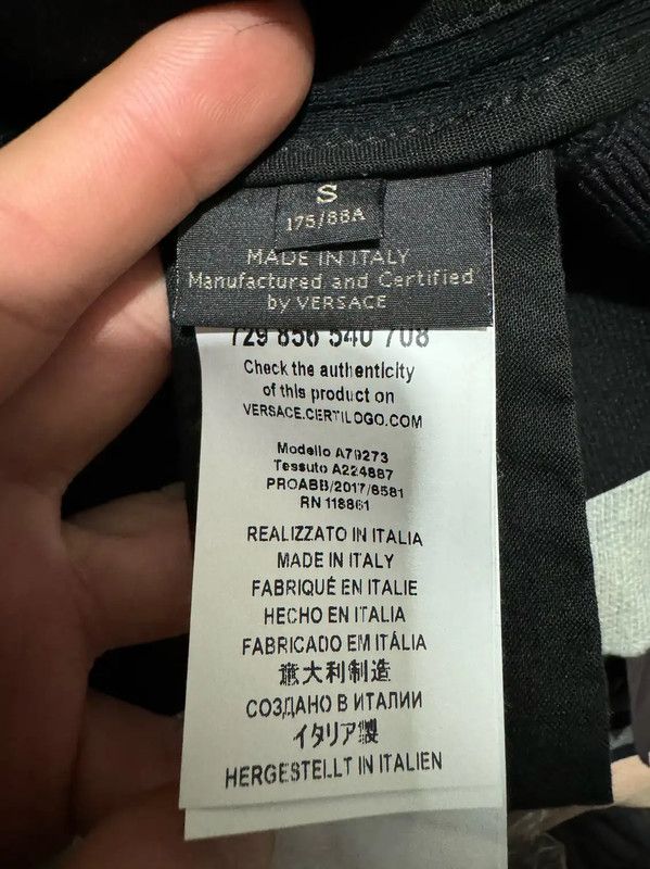 Versace Versace Black Embroidered Logo Men's Jacket 0089 Size US S / EU 44-46 / 1 - 4 Thumbnail