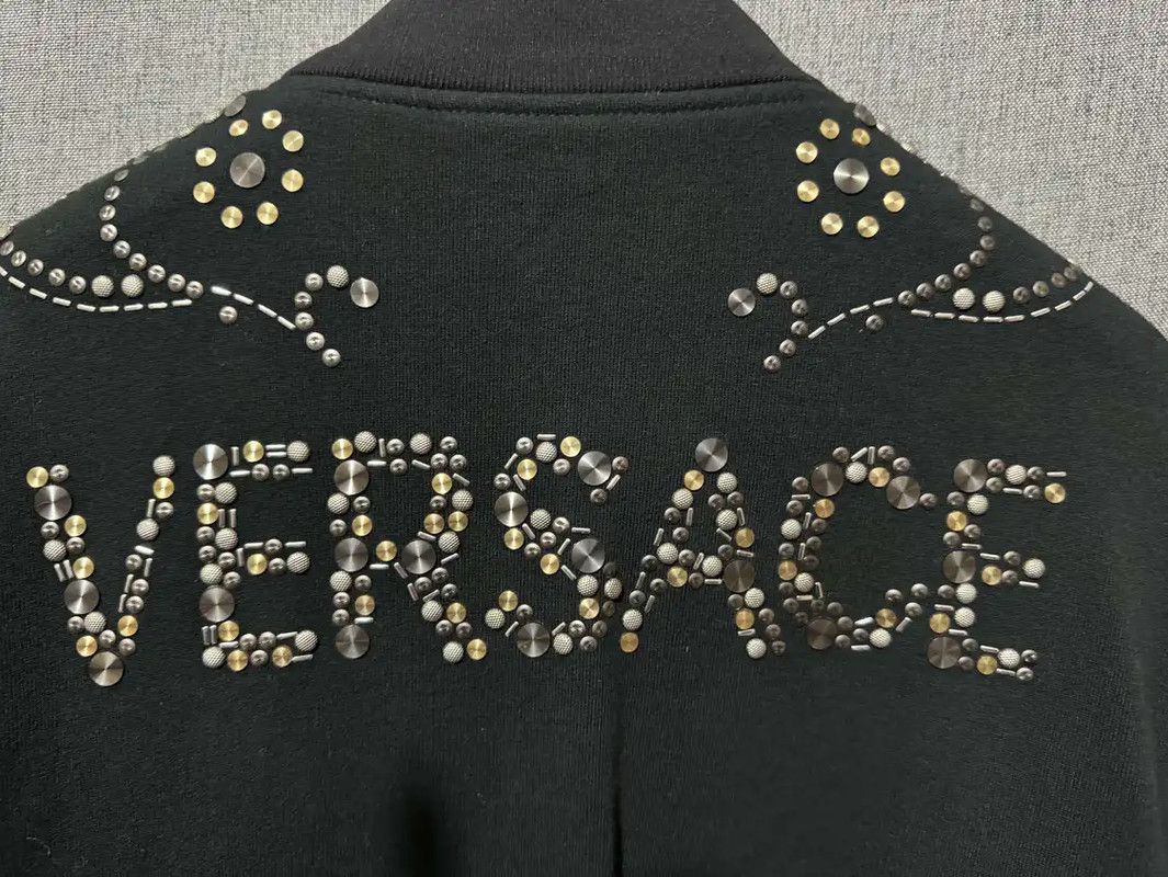 Versace Versace Black Embroidered Logo Men's Jacket 0089 Size US S / EU 44-46 / 1 - 3 Thumbnail