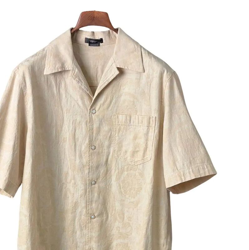 Versace Versace Beige Cotton Short Sleeve Shirt for Summer 0089 Size US S / EU 44-46 / 1 - 3 Thumbnail