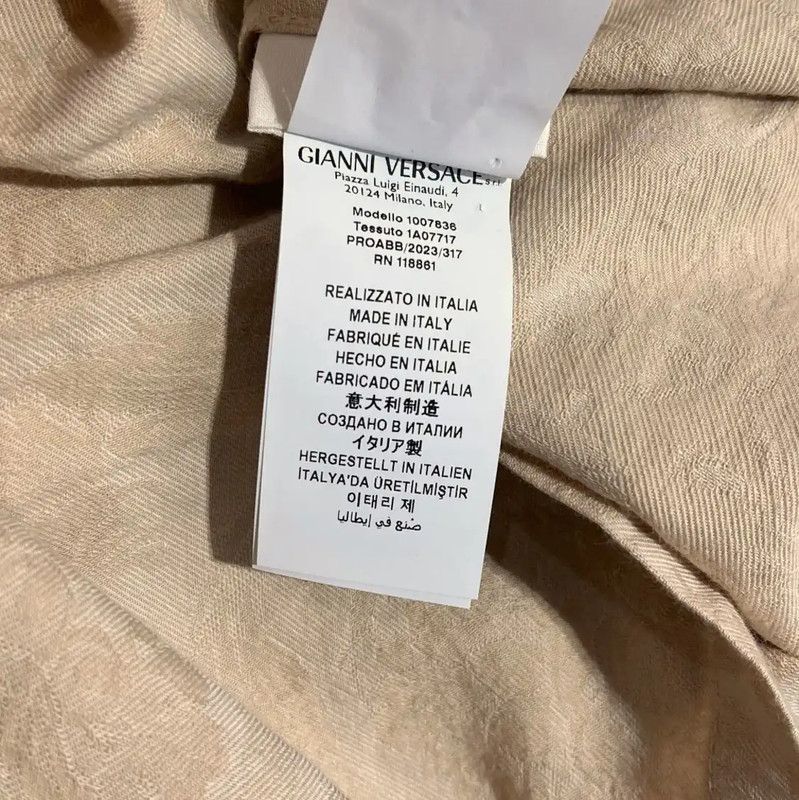 Versace Versace Beige Cotton Short Sleeve Shirt for Summer 0089 Size US S / EU 44-46 / 1 - 7 Thumbnail