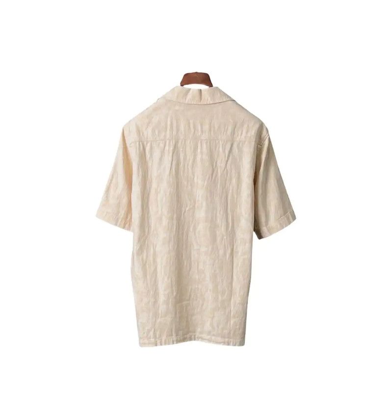 Versace Versace Beige Cotton Short Sleeve Shirt for Summer 0089 Size US S / EU 44-46 / 1 - 2 Thumbnail