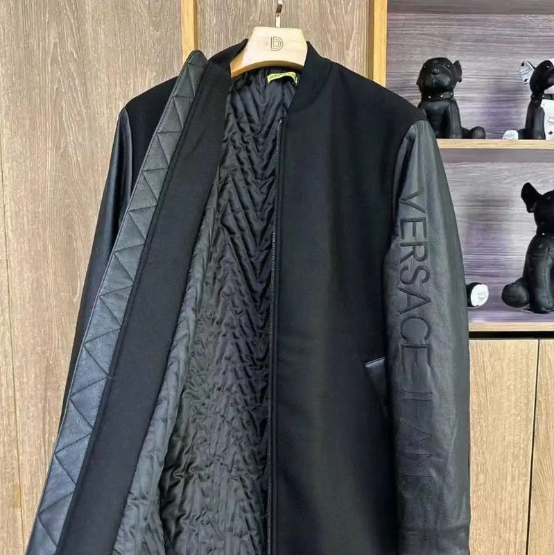 Versace Versace Black Logo Long Sleeve Outerwear 0089 Size US XL / EU 56 / 4 - 3 Thumbnail