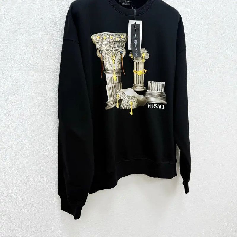 Versace Versace Men's Black Long Sleeve Sweatshirt 0089 Size US M / EU 48-50 / 2 - 2 Thumbnail