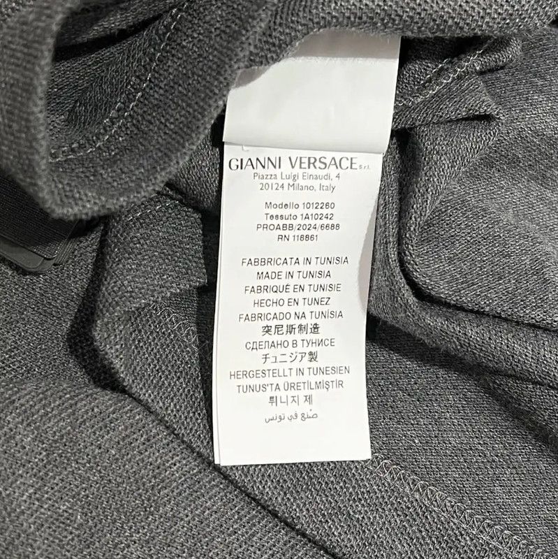 Versace Versace Summer Gray Cotton Logo Short Sleeve Polo 0089 Size US M / EU 48-50 / 2 - 8 Thumbnail