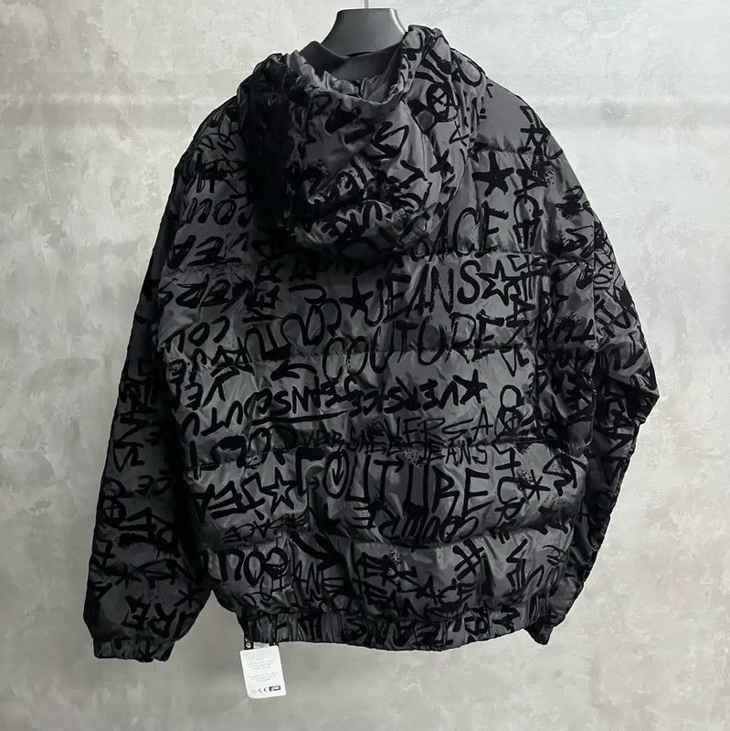 Versace Versace Black Hooded Puffer Jacket for Men 0089 Size US L / EU 52-54 / 3 - 2 Thumbnail