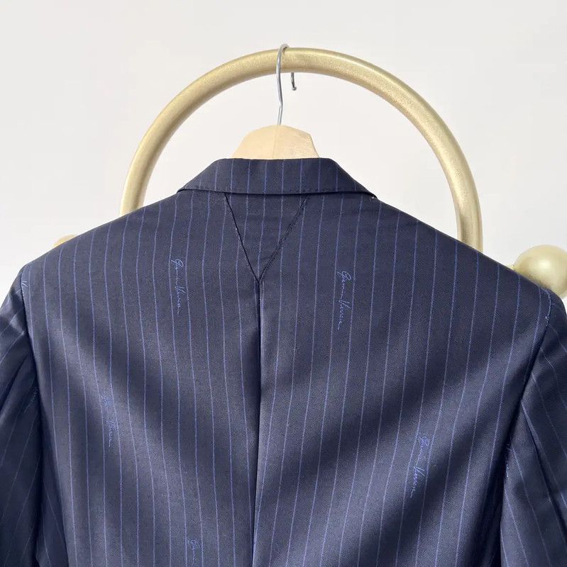 Versace Men's Long Sleeve Wool Blazer in Navy 0089