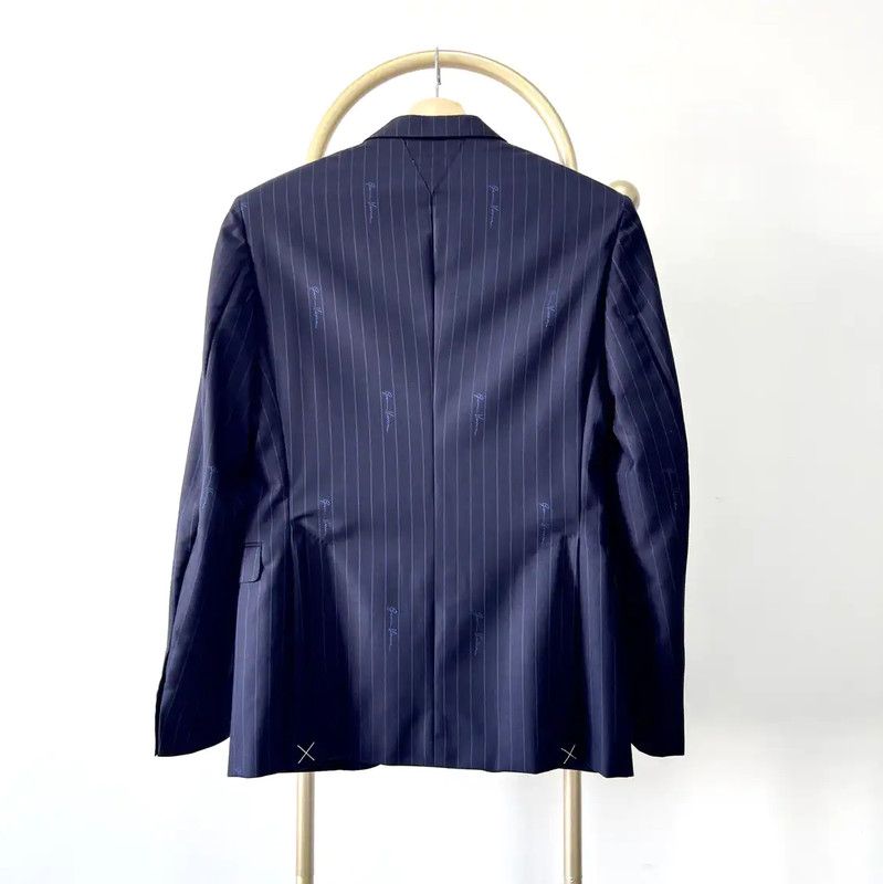 Versace Men's Long Sleeve Wool Blazer in Navy 0089