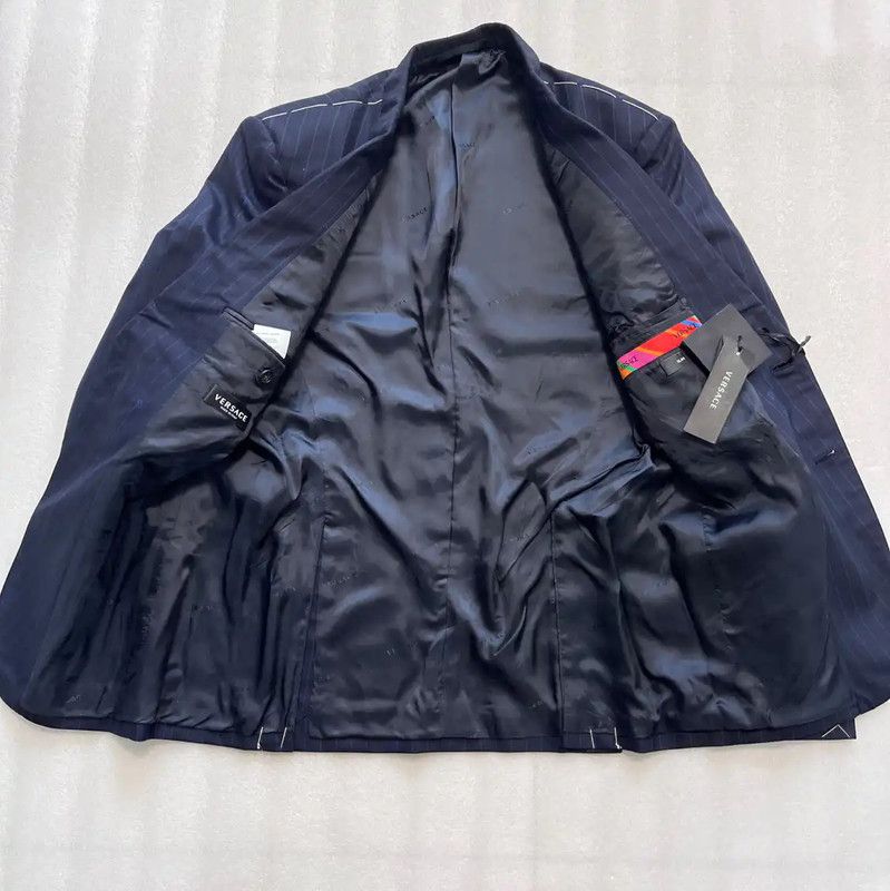 Versace Versace Men's Navy Wool Long Sleeve Jacket 0089 Size US M / EU 48-50 / 2 - 4 Thumbnail