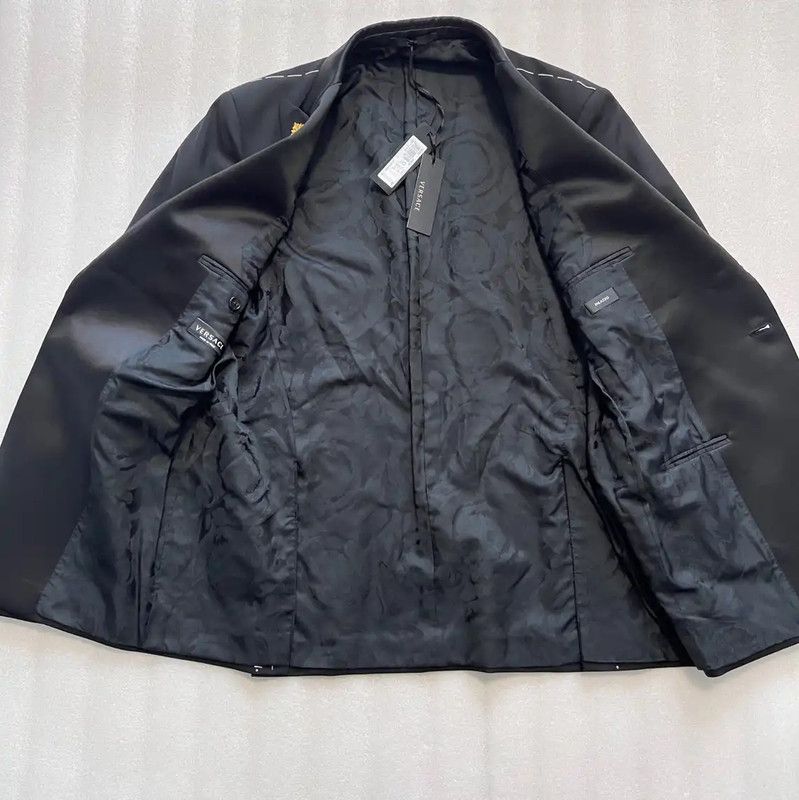 Versace Versace Black Polyester Long Sleeve Jacket 0089 Size US XXL / EU 58 / 5 - 4 Thumbnail