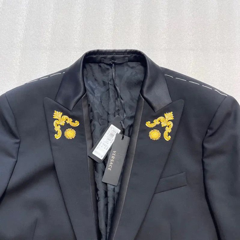 Versace Versace Black Polyester Long Sleeve Jacket 0089 Size US XXL / EU 58 / 5 - 2 Thumbnail