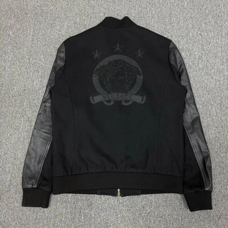 Versace Versace Black Leather Bomber Jacket for Men 0089 Size US L / EU 52-54 / 3 - 2 Thumbnail