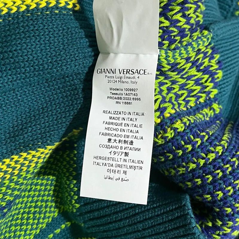 Versace Versace Green Cotton Long Sleeve Cardigan for Men 0089 Size US M / EU 48-50 / 2 - 7 Thumbnail