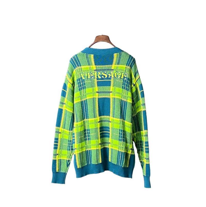 Versace Versace Green Cotton Long Sleeve Cardigan for Men 0089 Size US M / EU 48-50 / 2 - 2 Thumbnail