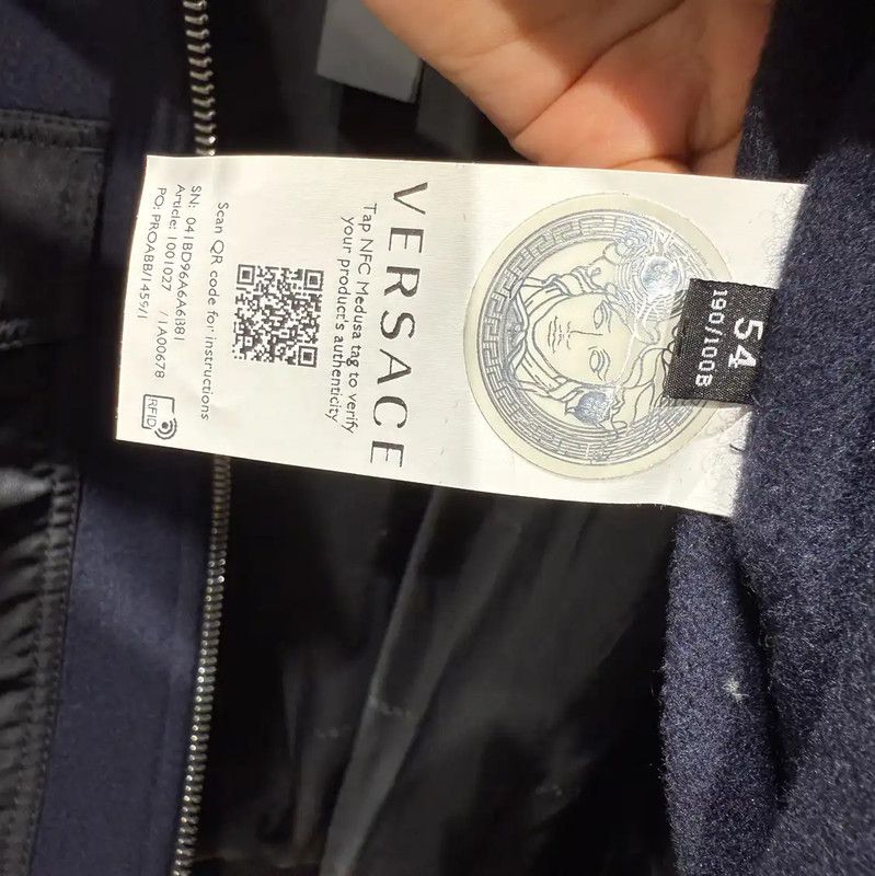 Versace Versace XL Navy Blue Men’s Outerwear Jacket 0089 Size US XL / EU 56 / 4 - 3 Thumbnail