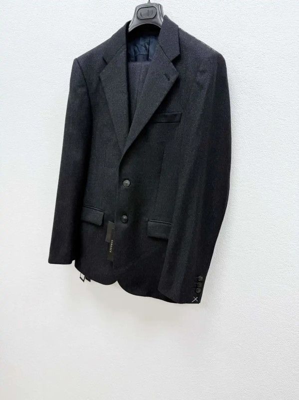Versace Versace Men's Black Wool Long Sleeve Jacket 0089 Size US XL / EU 56 / 4 - 2 Thumbnail