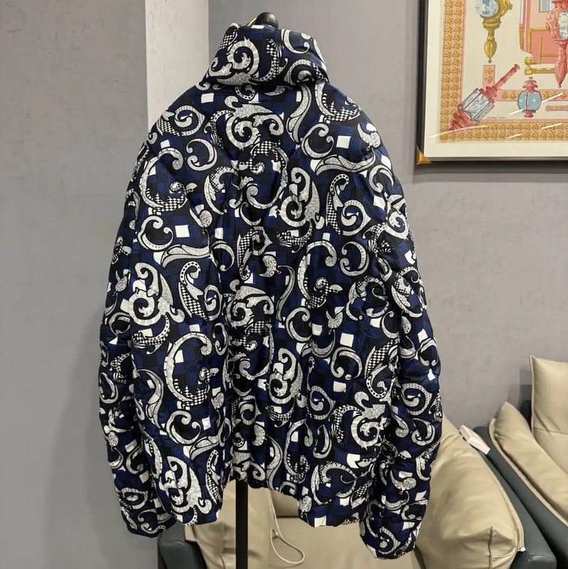 Versace Versace Blue Patterned Men's Down Jacket 0089 Size US XXL / EU 58 / 5 - 2 Thumbnail