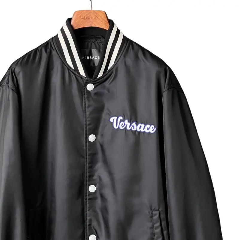Versace Versace Black Wool Logo Jacket for Men 0089 Size US L / EU 52-54 / 3 - 3 Thumbnail