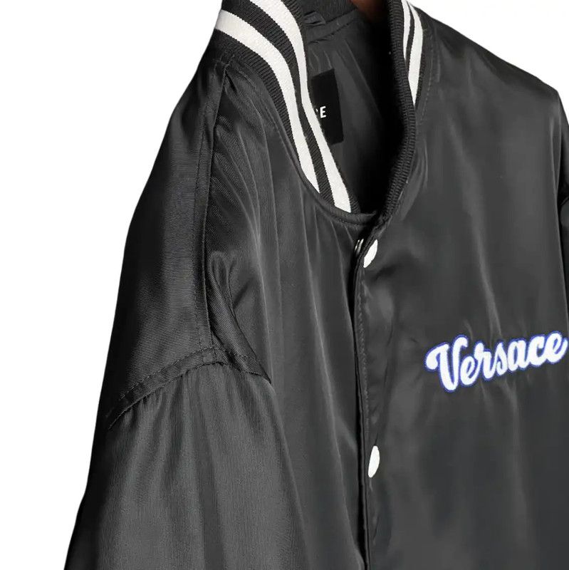 Versace Versace Black Wool Logo Short Jacket 0089 Size US M / EU 48-50 / 2 - 6 Thumbnail