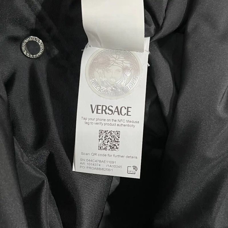 Versace Versace Black Wool Logo Men's Short Jacket 0089 Size US S / EU 44-46 / 1 - 8 Thumbnail