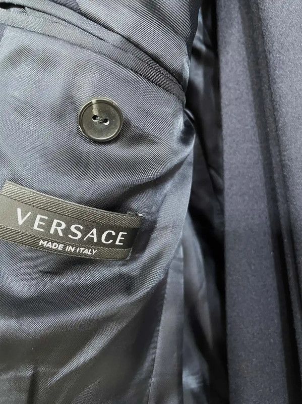 Versace Versace Dark Blue Wool Men's Outerwear 0089 Size US S / EU 44-46 / 1 - 4 Thumbnail
