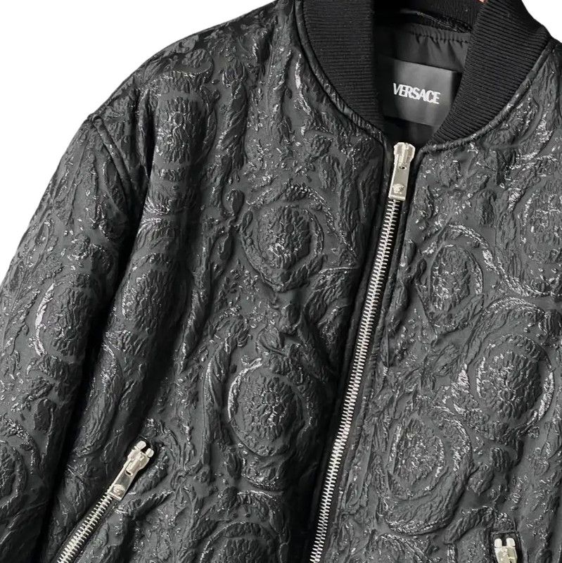 Versace Versace Black Printed Long Sleeve Bomber Jacket 0089 Size US S / EU 44-46 / 1 - 6 Thumbnail