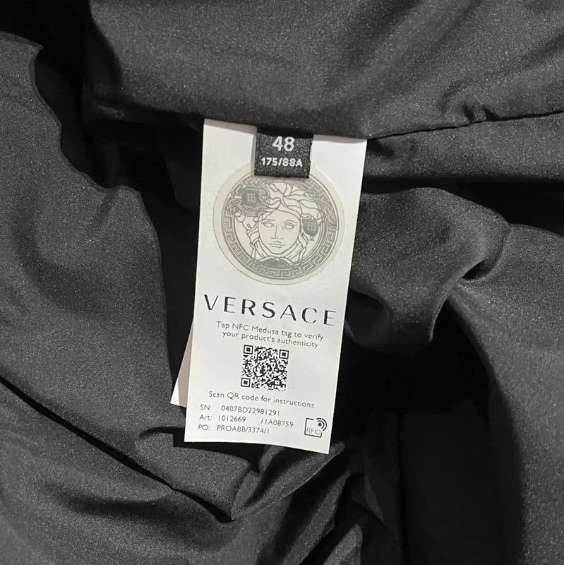 Versace Versace Black Printed Long Sleeve Bomber Jacket 0089 Size US S / EU 44-46 / 1 - 8 Thumbnail