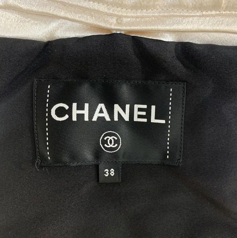 Chanel Chanel White Silk Men's Down Jacket 0089 Size US L / EU 52-54 / 3 - 3 Thumbnail