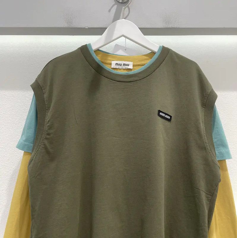 Miu Miu Miu Miu Colorful Cotton Long Sleeve T-shirt 0089 Size US L / EU 52-54 / 3 - 3 Thumbnail