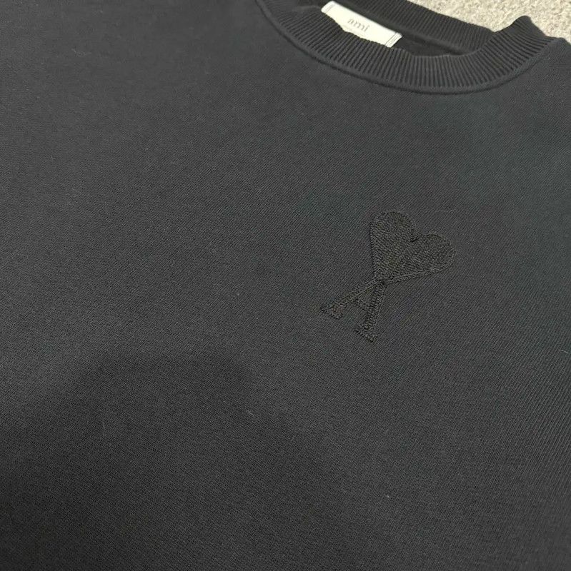 AMI AMI Black Cotton Pullover Sweatshirt for Men 0089 Size US S / EU 44-46 / 1 - 3 Thumbnail