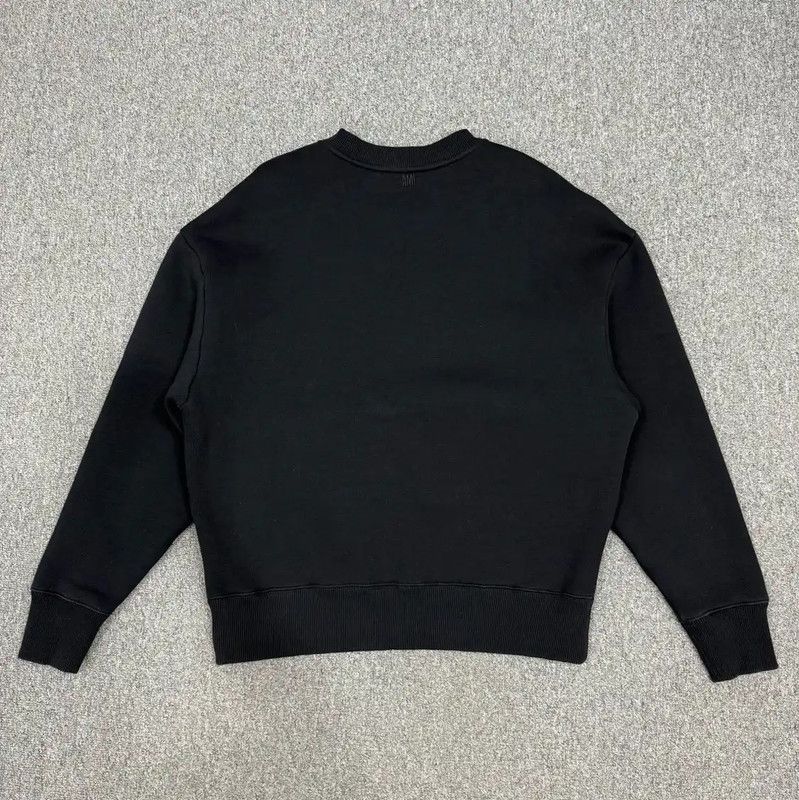 AMI AMI Black Cotton Pullover Sweatshirt for Men 0089 Size US S / EU 44-46 / 1 - 2 Thumbnail