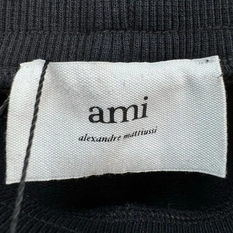 AMI AMI Black Cotton Embroidered Logo Summer Shorts 0089 Size US 26 / EU 42 - 6 Thumbnail