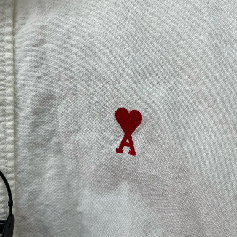 AMI AMI White Cotton Embroidered Shirt 0089 Size US M / EU 48-50 / 2 - 3 Thumbnail