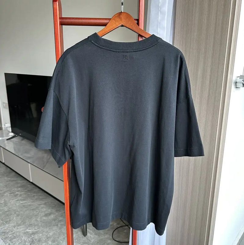 AMI AMI Black Cotton Summer T-shirt for Men 0089 Size US XL / EU 56 / 4 - 2 Thumbnail