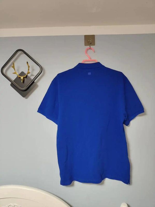 AMI AMI Light Blue Cotton Men's Polo Shirt 0089 Size US XL / EU 56 / 4 - 2 Thumbnail